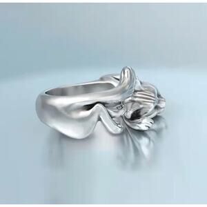 Silver Stretching Cat Ring Adjustable NEW Kitty Kitten Cat Lover Sweet Rescue